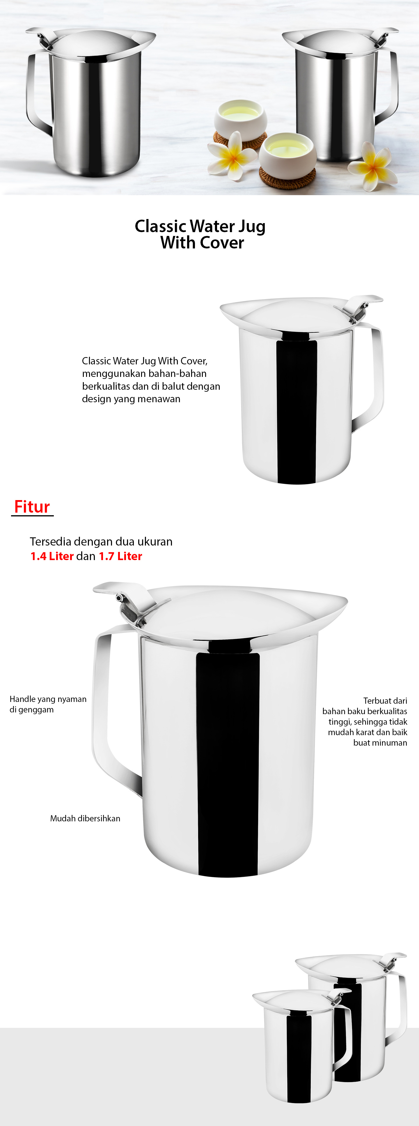 Classic Water Jug with Cover