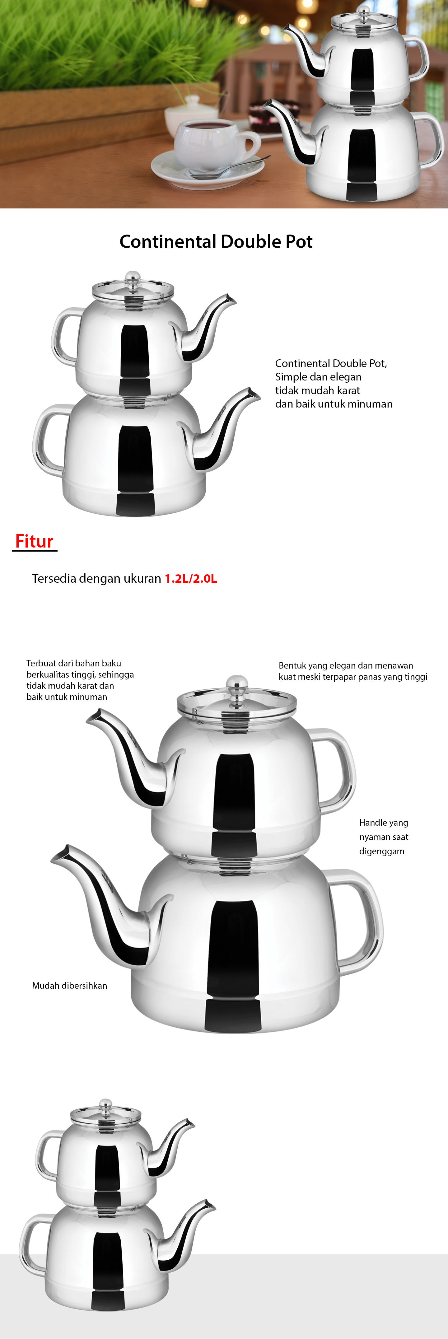Continental Double Pot
