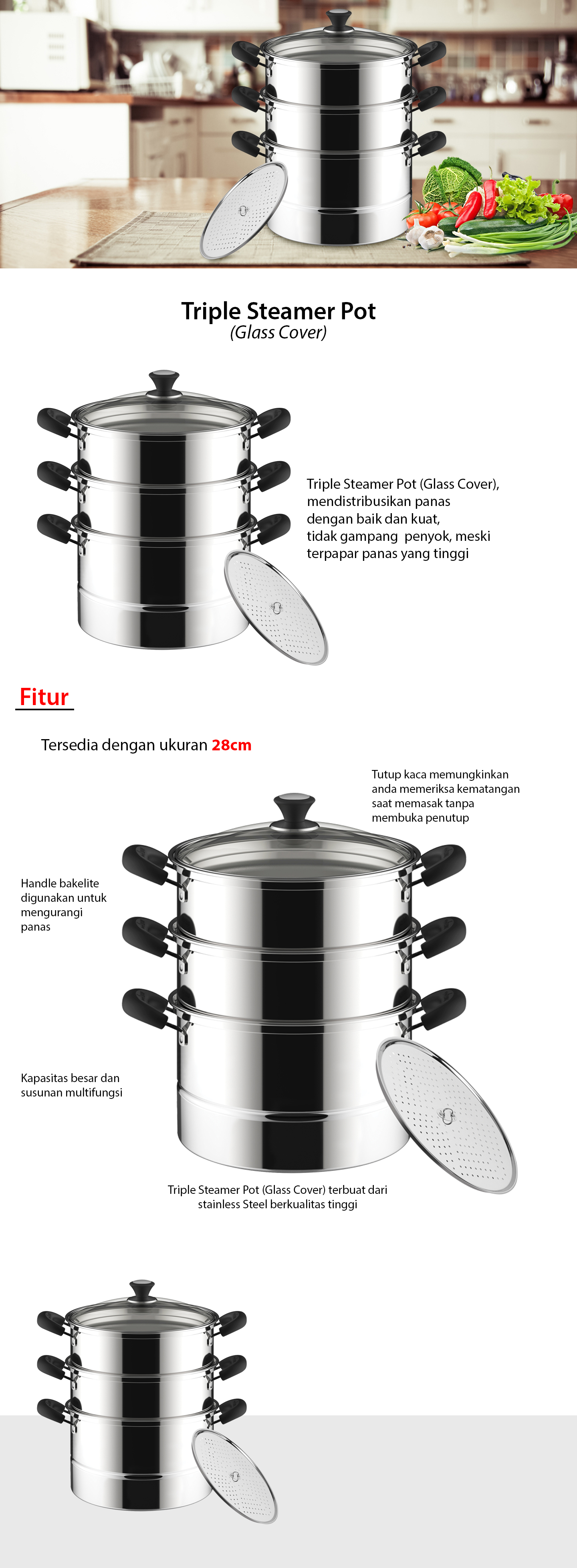Triple Steamer Pot
